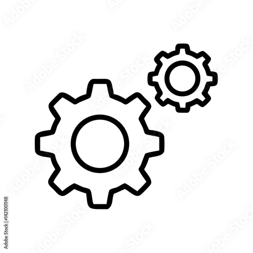 Multiple Gears in Motion Icon Design