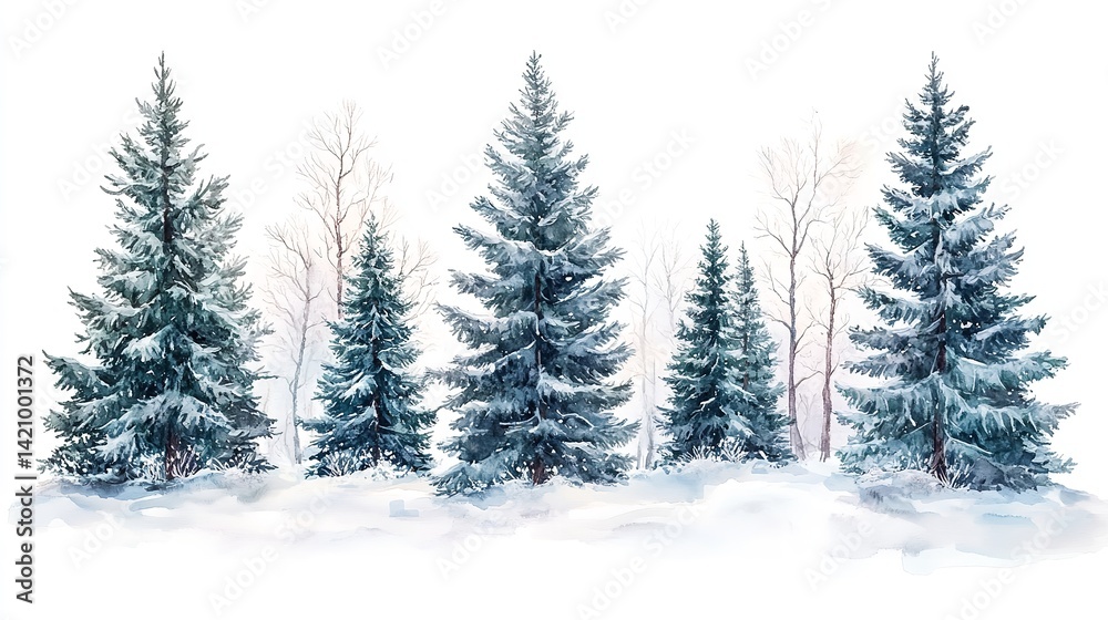 Naklejka premium Winter trees in the snow