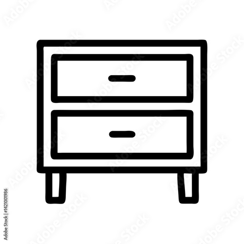 Nightstand with Two Drawers Icon Design