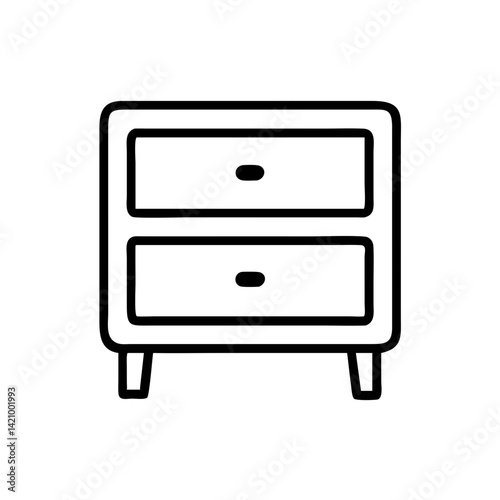 Nightstand with Two Drawers Icon Design