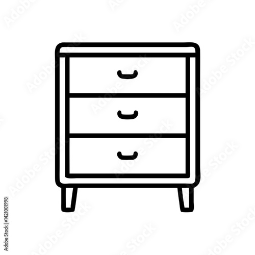Nightstand with Two Drawers Icon Design