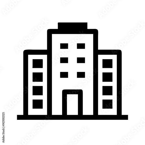 Office Building with Multiple Windows Icon Design