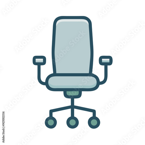 Office Chair with Casters Icon Design