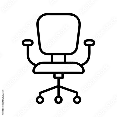 Office Chair with Casters Icon Design