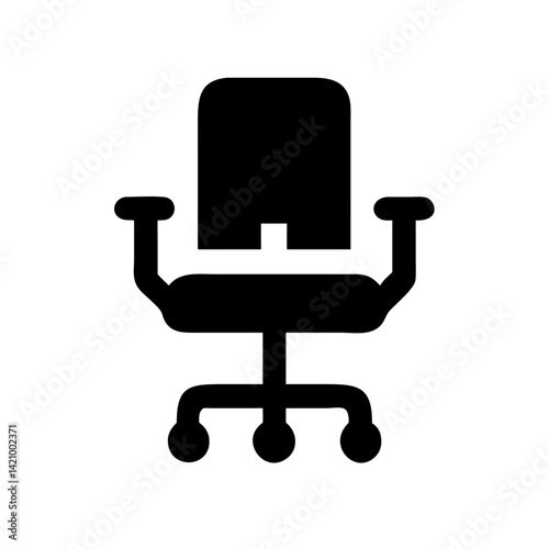 Office Chair with Casters Icon Design