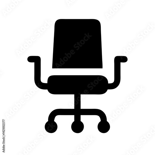 Office Chair with Casters Icon Design