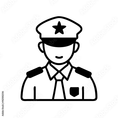 Officer with Rank Insignia Icon Design