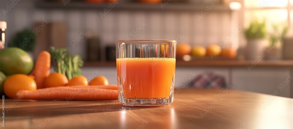 Healthy Carrot Juice in Kitchen Healthy Carrot Juice in Kitchen