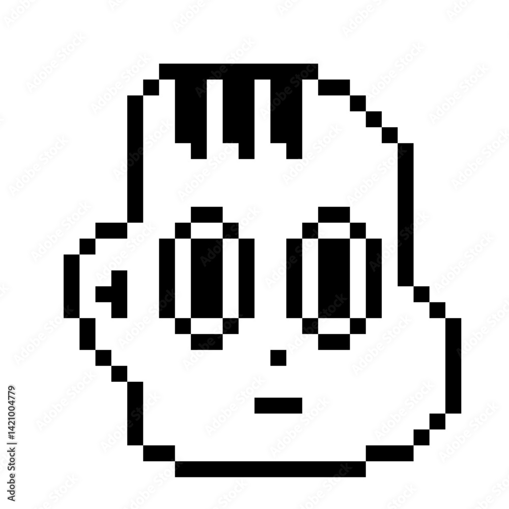 Fototapeta premium boy face bald pixel art