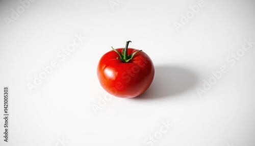 Single tomato on white background