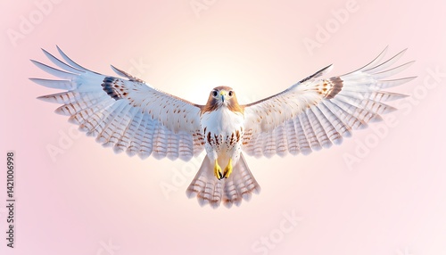 Hawk Soaring, Pastel Sky