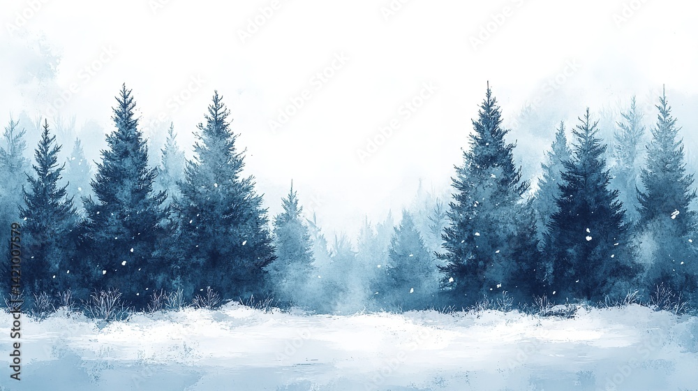 Naklejka premium Winter trees in the snow