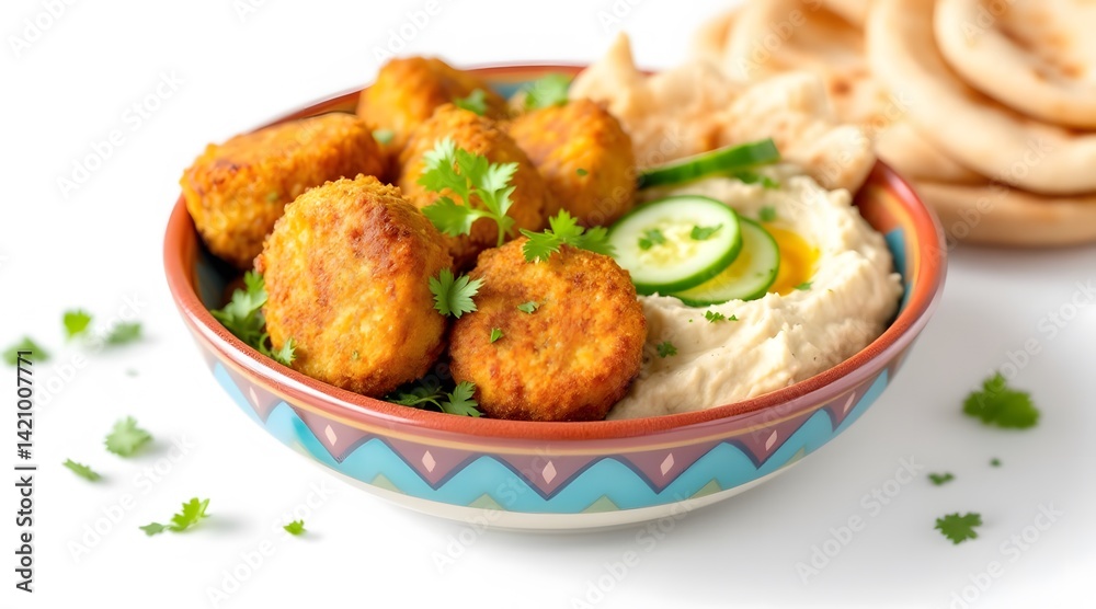 Delicious Falafel with Hummus and Pita Bread Delicious Falafel with Hummus and Pita Bread