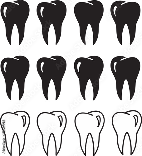 Tooth shape symbol vector icon
