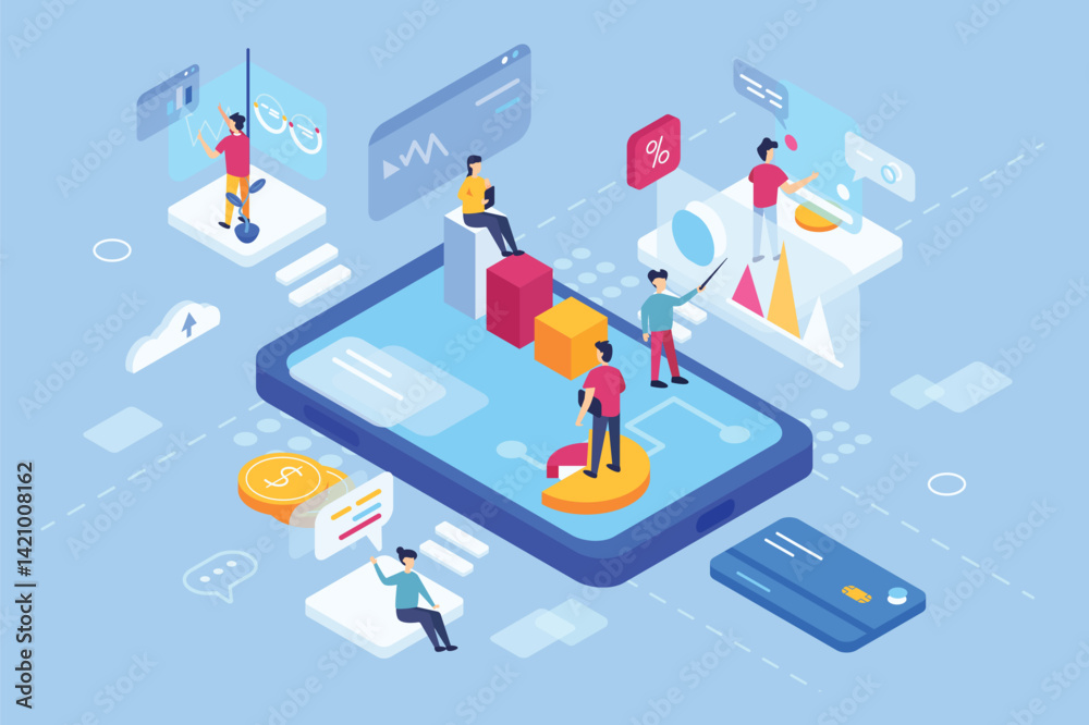Business analytics world on smartphone Business analytics world on smartphone