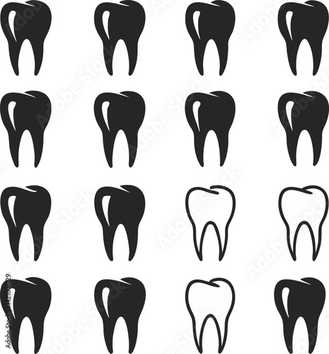 Tooth shape symbol vector icon