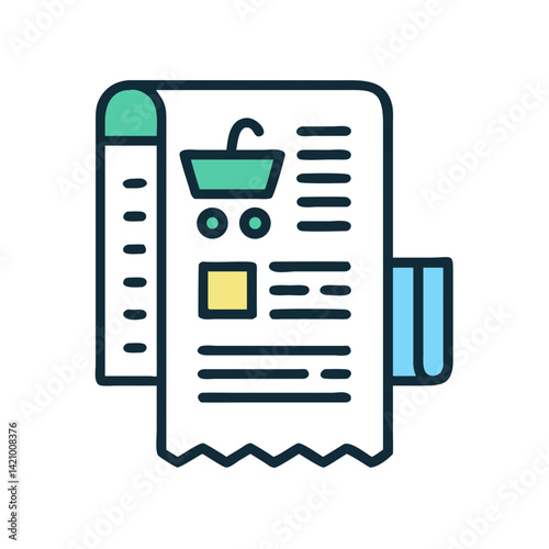 Printed Grocery Receipt Icon Design