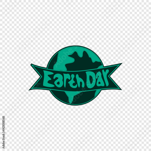 earth day badge. vector globe with environmental message