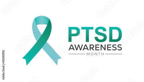 June is PTSD Awareness Month. Vector template Design for banner, greeting card, poster, prints, social media post ,flyer , T shirt with background.