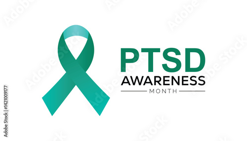 June is PTSD Awareness Month. Vector template Design for banner, greeting card, poster, prints, social media post ,flyer , T shirt with background.