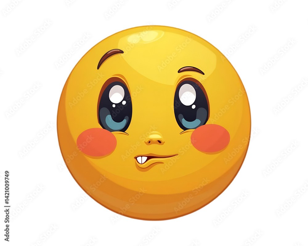 Fototapeta premium Emoji face on transparent background.