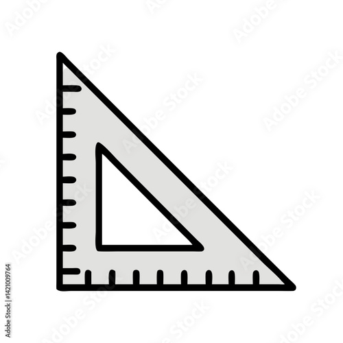Right Angle Ruler with Markings Icon Design photo