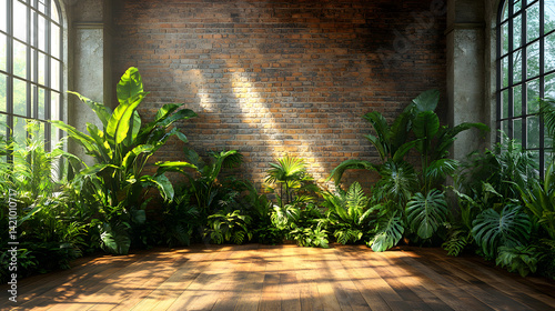 Sunlight through window in plant room