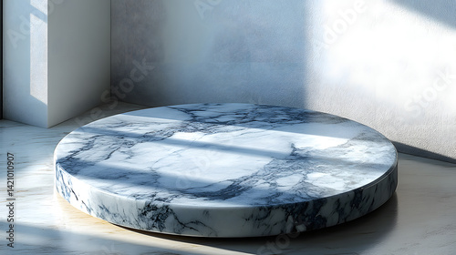 Minimalist round marble podium