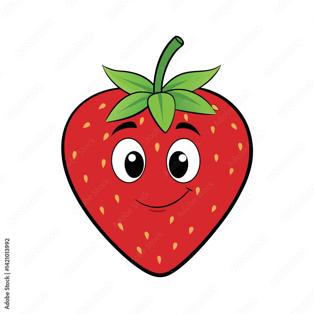 Obraz premium Strawberry Clipart on White Background – Vector Fruit Illustration