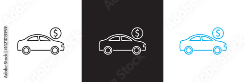 Loan and Credit  icon. Mortgage, credit rating, calculator  icon. Vector for websites, mobile interfaces, presentations, banner, visual branding etc. Vector illustration. EPS 10