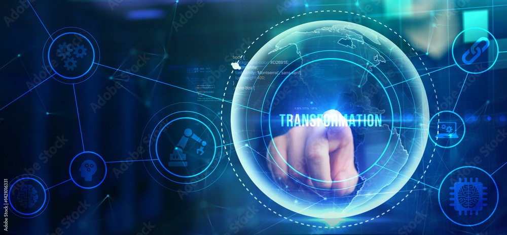 Business Transformation. Future and Innovation Internet and network concept.