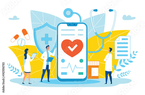 Healthcares mobile shift doctors digital data  virtual wellness