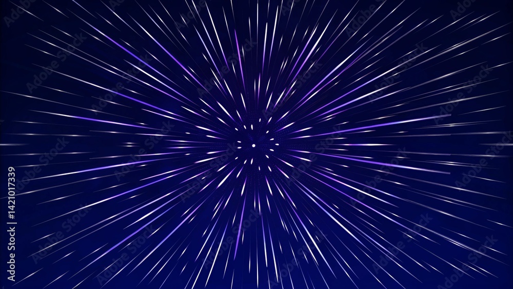 Fototapeta premium Fast movement hyper speed abstract vector background. Motion line power action. Warp acceleration effect. Futuristic digital velocity concept with energy burst in dynamic motion trail.