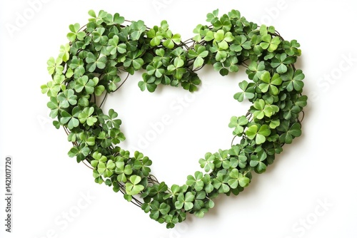 Heart-shaped shamrock wreath