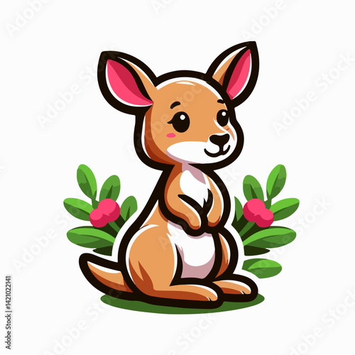 flat vector logo of a kangaroo , kangaroo vector
