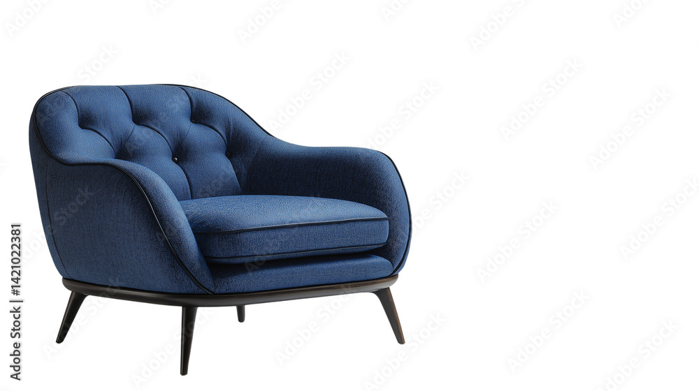 Naklejka premium Chair with soft blue woven fabric