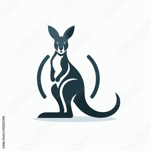 flat vector logo of a kangaroo , kangaroo vector