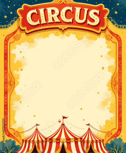 Circus Tent Poster with Starry Night Sky