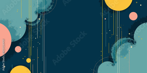 Abstract Geometric Shapes on Navy Background