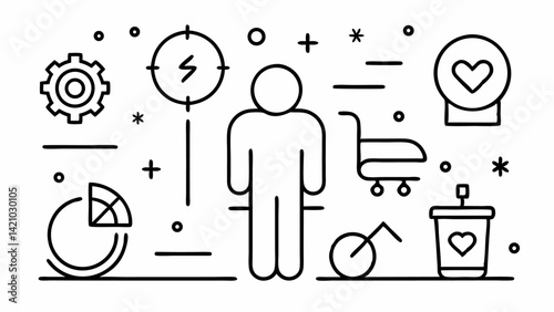 Set of line icons representing various disability support tools and accessibility features in editable vector format perfect for websites healthcare and advocacy