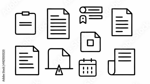 Document line editable icons set perfect for modern digital applications, featuring clean and minimal style for efficient and intuitive content representation
