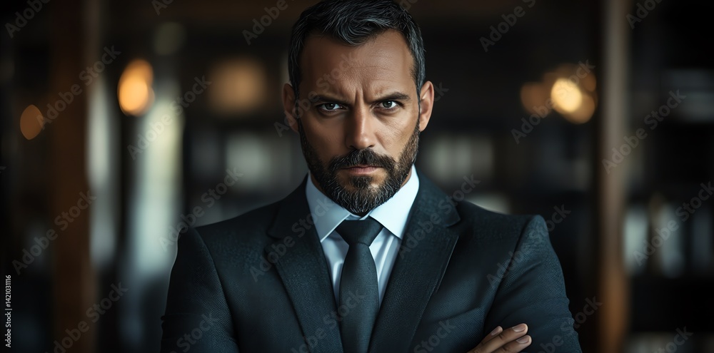 Confident Businessman Portrait Serious Expression Confident Businessman Portrait Serious Expression