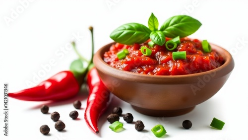 Homemade Adjika Sauce With Red Peppers
