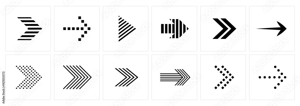 Fototapeta premium Set of unique arrow design vector.