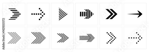 Set of unique arrow design vector. 