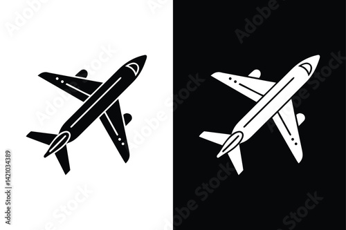Airplane Vector Icon. Simple Flat Design on Transparent Background