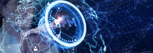 Obraz na płótnie BPM Business process management system technology concept. w salonie