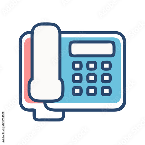 Landline Telephone Icon Representing Traditional Communication and Voice Calling