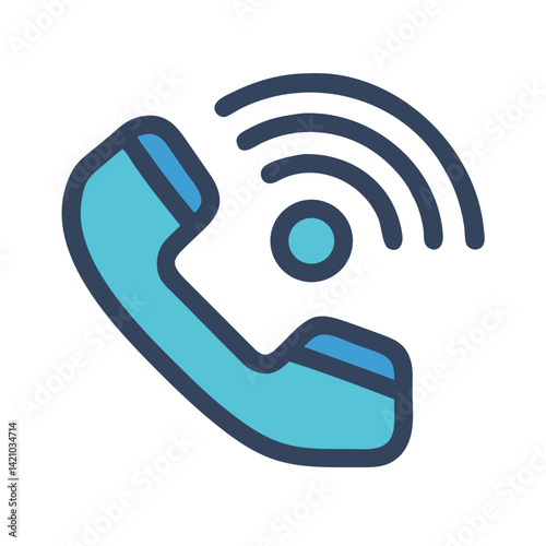 Landline Telephone Icon Representing Traditional Communication and Voice Calling