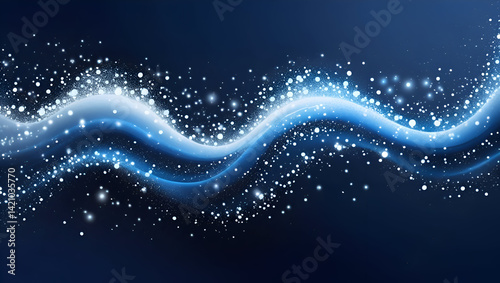 abstract wave of sparkling particles